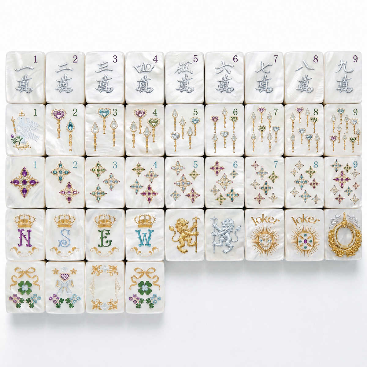 Royal Pearl American Mahjong Set – 160 Tiles