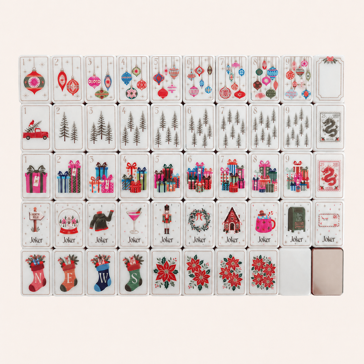Holiday Cheer American Mahjong Set – 160 Tiles