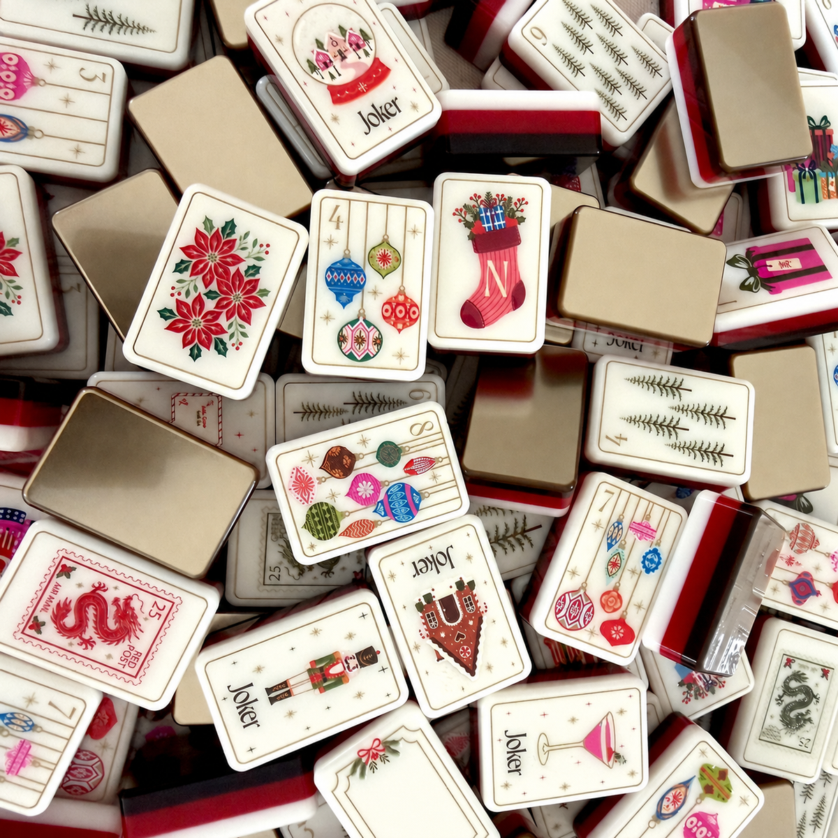 Holiday Cheer American Mahjong Set – 160 Tiles